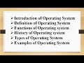 Introduction Definition Functions History Types Examples Of Operating System
