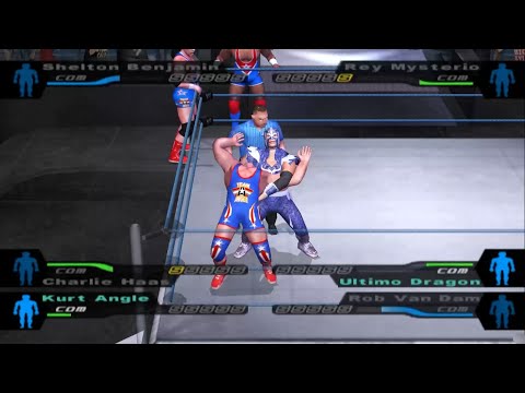 Elimination Normal Tag Match  Shelton Benjamin, Charlie Haas, Kurt Vs Rey, Ultimo Dragon, Gameplay