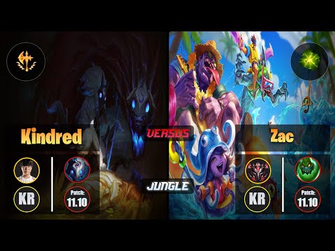 Haru KINDRED (Jungle) [Conqueror] VS ZAC - Grandmaster KR Patch 11.10