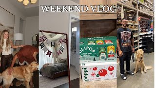 WEEKEND VLOG: therapy chat, outdoor Christmas lights, hosting Friendsgiving, core workout 