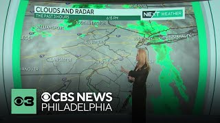 Spotty showers moving through Philadelphia before warm and humid temperatures make a comeback