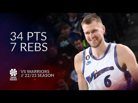 Kristaps Porzingis 34 pts 7 rebs vs Warriors 22/23 season
