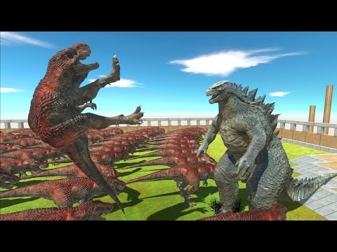 Godzilla vs 100x Dinosaur of Arbs - Animal Revolt Battle Simulator
