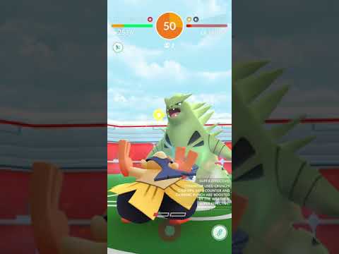 Pokémon GO 2018 03 20 duo Tyranitar raid boss, 35s left