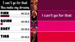 Glee - I can&#39;t go for that/You make my dreams | Line Distribution + Lyrics