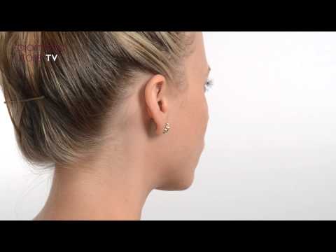 B3696 - 9K Gold Diamond and 6 x 4mm Pink Sapphire Earrings