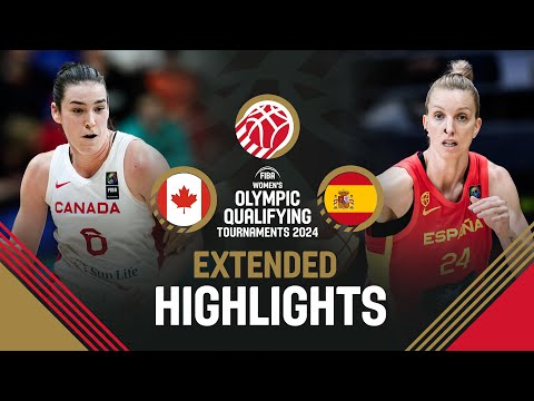 Canada 🇨🇦 v Spain 🇪🇸 | Extended Highlights | FIBA Women's OQT 2024