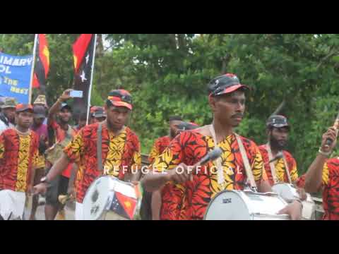 Saint Ignatius Secondary School Brass band 2022, by Refugee Official, Aitape, West Sepik, PNG.