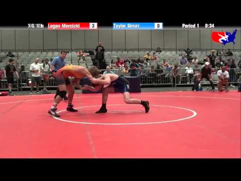 Logan Marcicki vs. Taylor Simaz at 2013 Junior Nationals - FILA - FS