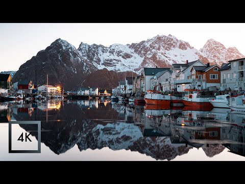 Harbor Sounds for Sleep, Henningsvær Village Sunrise, Lofoten Norway, 3 Hours