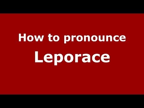 How to pronounce Leporace (Brazilian Portuguese/Brazil) - PronounceNames.com