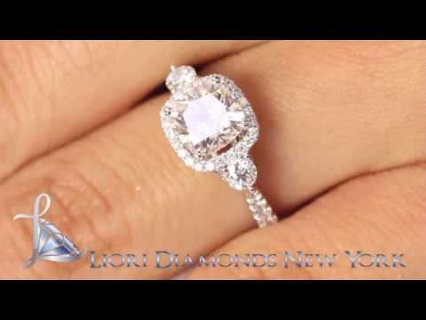 ER-SOLD-112 - 2.32 CT.H-SI1 Cushion Cut Diamond Engagement Ring 18k White Gold Vintage Style