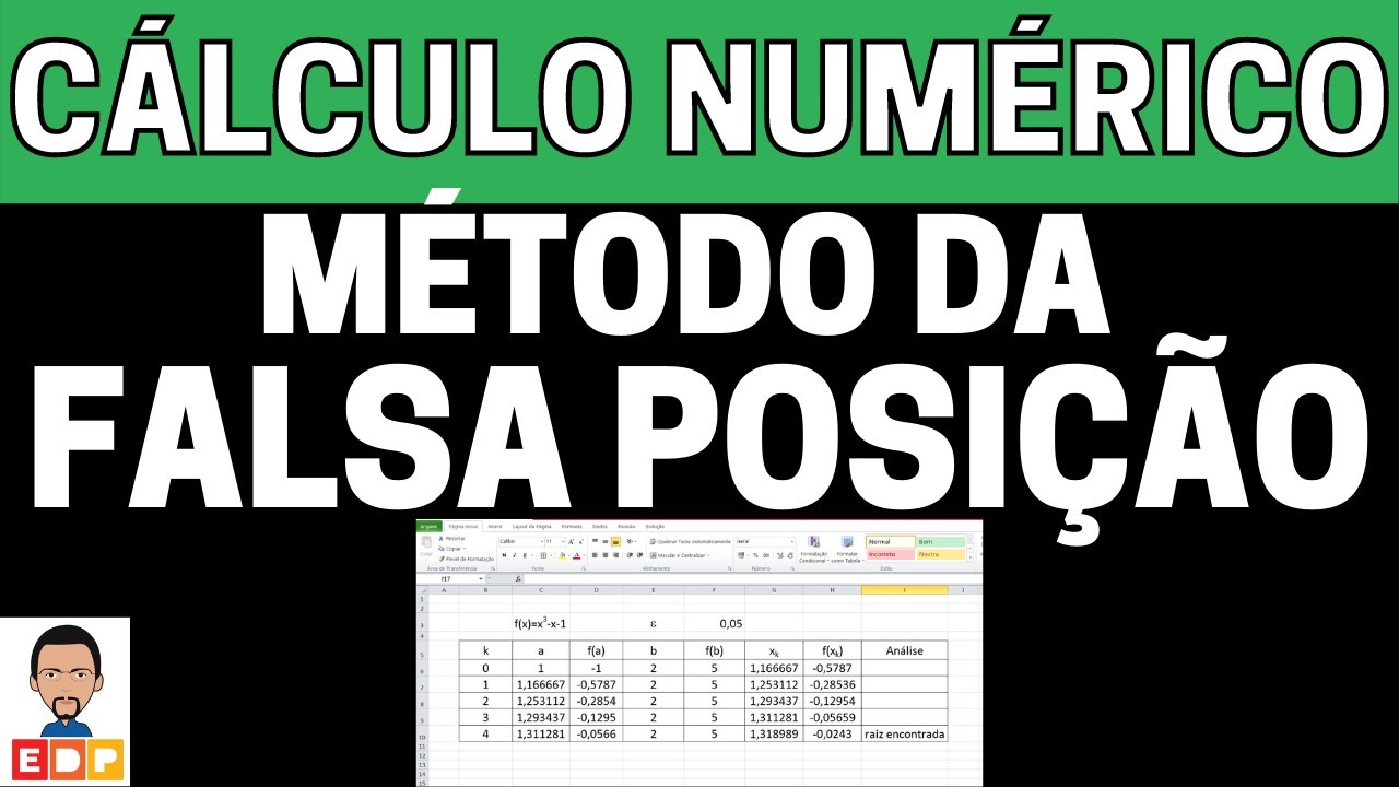 COMO UTILIZAR O MÉTODO DA FALSA POSIÇÃO EM CÁLCULO NUMÉRICO COM UM EXERCÍCIO RESOLVIDO