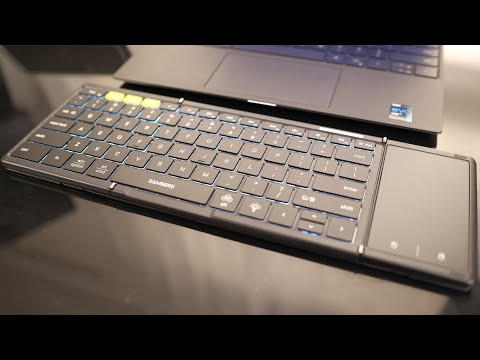 Samsers Foldable Bluetooth Keyboard with Touchpad, Full-Size Wireless Folding Keyboards Backlight
