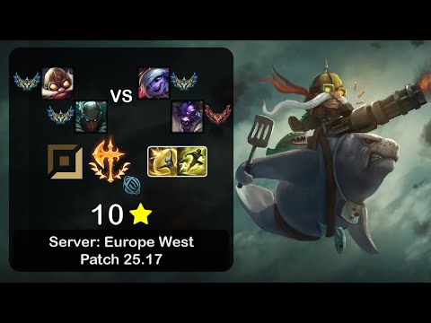 Corki ADC + Pyke vs Tristana + Alistar - EUW Challenger - Patch 25.17