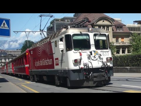RhB sur la route à Chur Bahnhofplatz