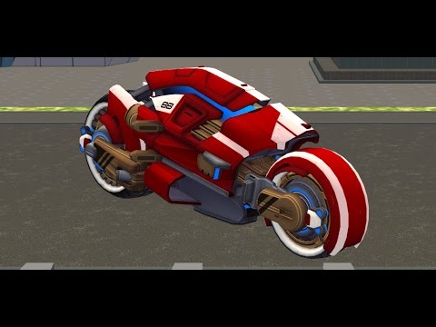 police sci fi bike rider park Video