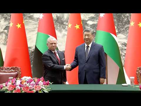 Chinese president, Jordan's king attend signing ceremony of cooperation documents