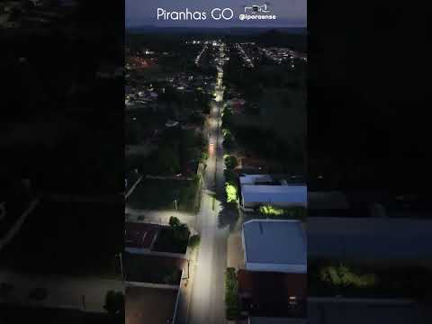 PIRANHAS GOIÁS, PROJETO VISÃO AÉREA - VISÃO NOTURNA DA PRINCIPAL AVENIDA DA CIDADE, BRASIL CENTRAL