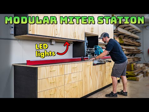 I Built the Ultimate Modular Miter Saw Station (with LED lights!)