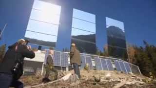 preview picture of video 'Espejos Gigantes reflejan el sol para iluminar el pueblo Noruego de Rjukan'