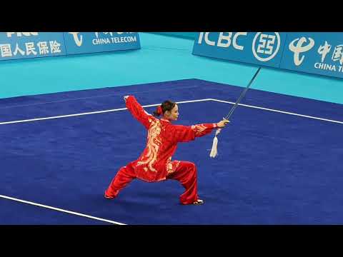 Witness the Grace: Liang Biying's Tai Chi Sword at the 15th National Games! #Wushu #MartialArts #Sh