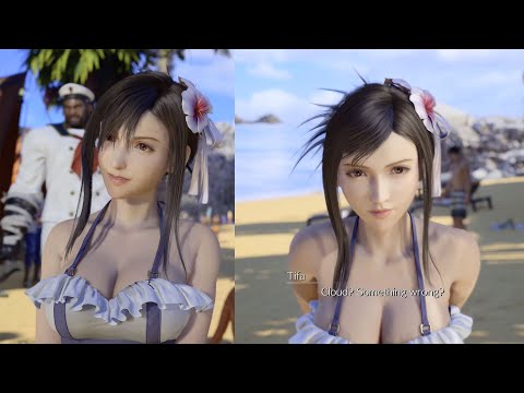 Final Fantasy VII Rebirth Tifa/Aerith Bikini Beach Scenes