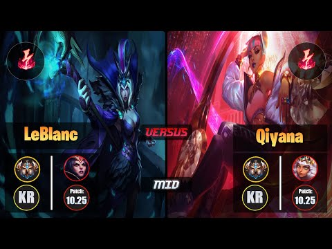 Challenger LEBLANC [Electrocute] (Mid) VS  QIYANA - Challenger KR Patch 10.25