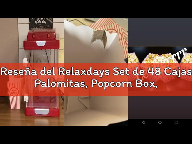 Vídeo relacionado con Relaxdays Cajas Palomitas, Set 100, Rayas, Diseño Retro, Accesorios Noche Cine, Cartón, Recipiente Popcorn, Rojo/Blanco