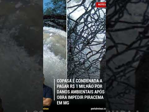 📢 COPASA É CONDENADA A PAGAR R$ 1 MILHÃO POR DANOS AMBIENTAIS APÓS OBRA IMPEDIR PIRACEMA EM MG