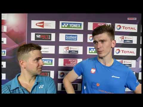 Jan Rudziński i Paweł Prądziński po meczu na MŚ w badmintonie