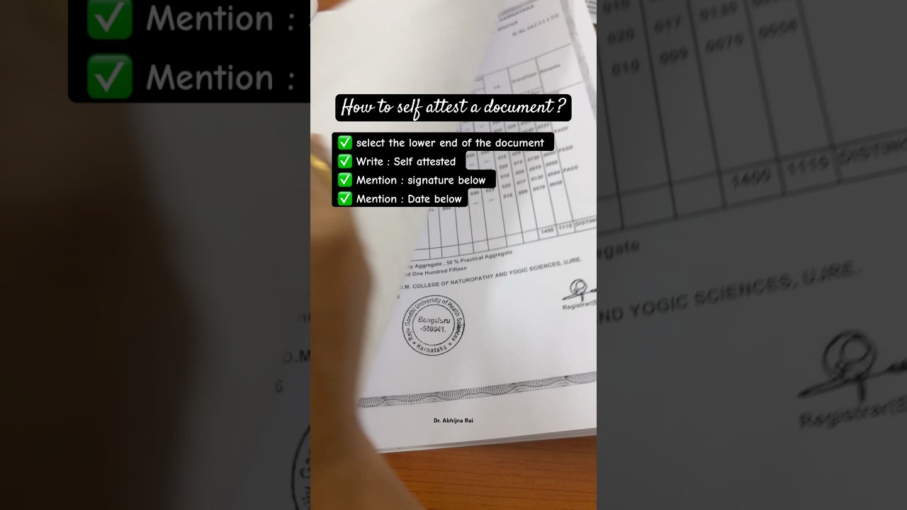 How to self attest  a document ?