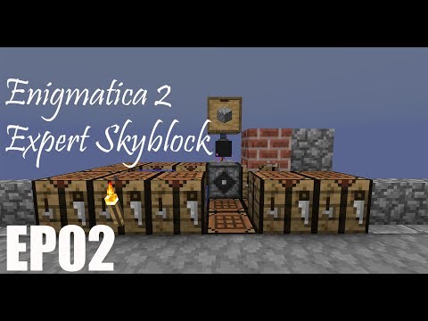 Enigmatica 2 Expert Skyblock | EP02 | Auto cobble and mob dropper.
