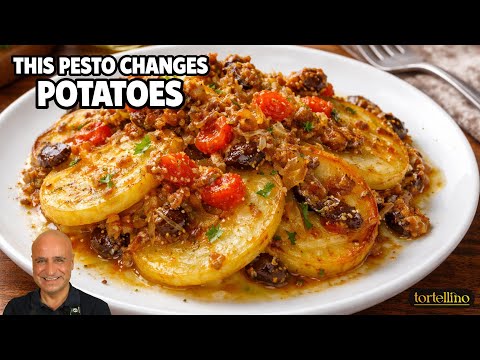 Baked Potatoes with Eggplant Pesto, One Jar Three Ways