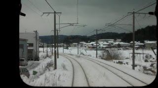 preview picture of video '【雪景色】信越本線・前面展望 保内駅から加茂駅 Train front view(Snow scene)'