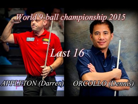 -Dennis ORCOLLO vs. Darren APPLETON- World 9 ball championship 2015 Last 16