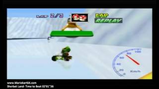 Mario Kart 64 - Time Trials - Sherbet Land 02'01"36 Elite A [N64 PAL]