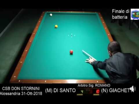 GIACHETTI vs DI SANTO F.d.B. TROFEO MENABO' OPEN BILIARDO ALESSANDRIA 2018