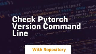 check pytorch version command line