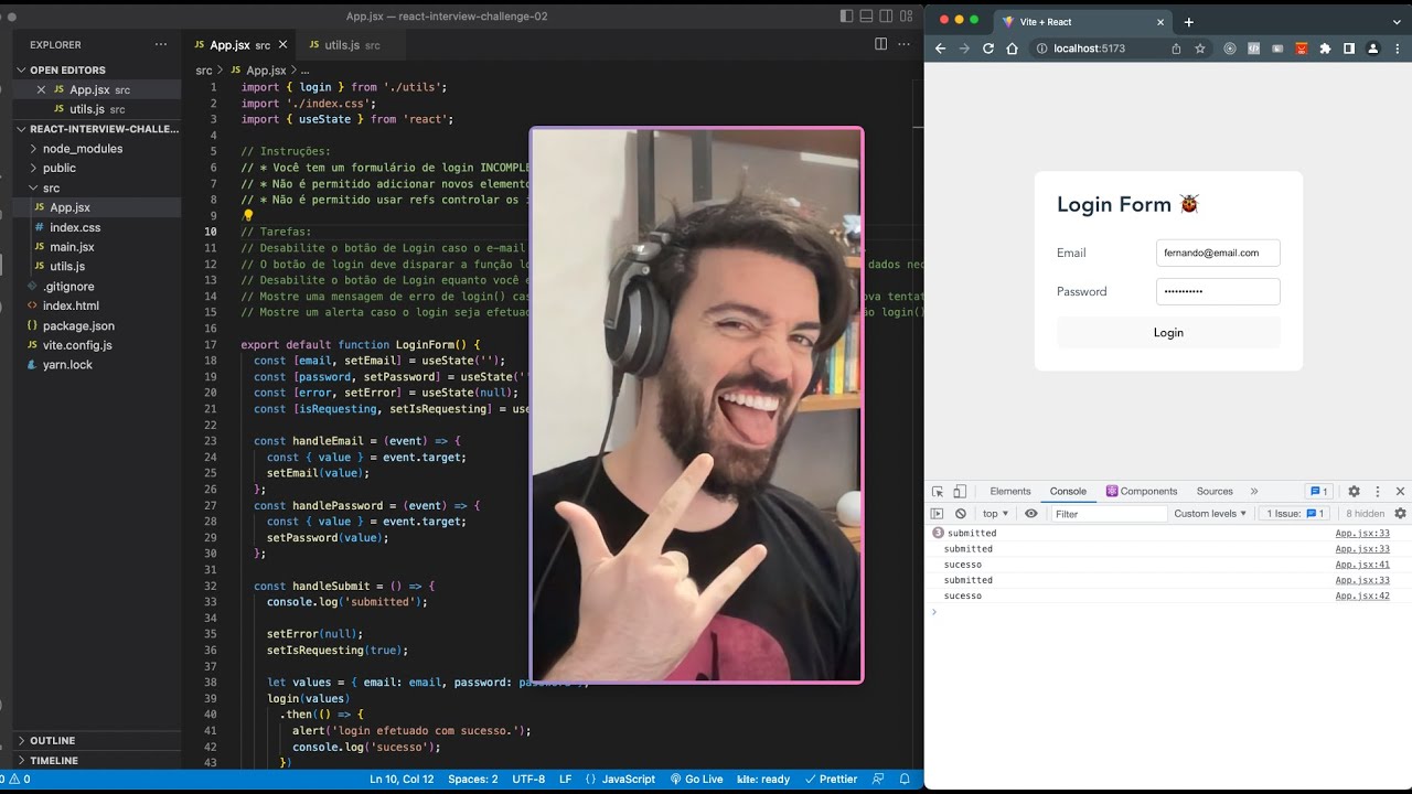 DESAFIO REACT.js de entrevista nível JÚNIOR #2 - Você dá conta?