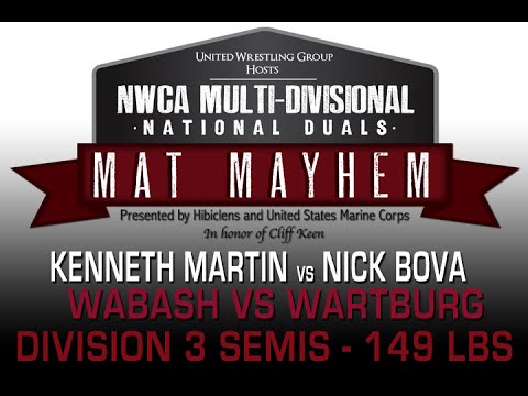 149 Kenneth Martin v Nick Bova - 2015 NWCA Multi-Divisional Duals - D3 Semi-Final