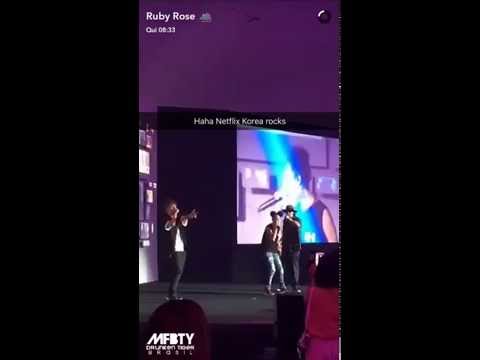 160630 MFBTY "Angel" @ Netflix Korea Party (from Ruby Rose's Snapchat)