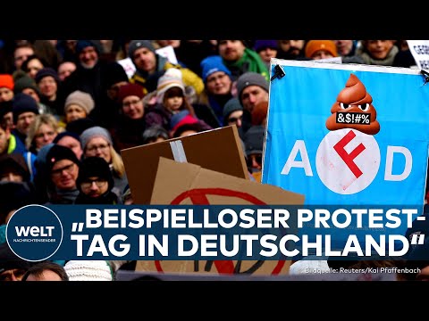 BUNDESWEITER MASSENPROTEST WÄCHST: 300.000 Menschen gehen gegen Rechtsextremismus auf die Straße