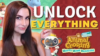 HOW TO UNLOCK EVERYTHING IN "HAPPY HOME PARADISE" (FULL GUIDE!!!) | Animal Crossing New Horizons