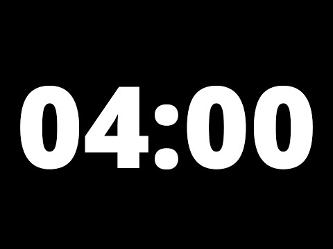 4 Minute Countdown Timer With Alarm (Black Background, No Music, No Sound)