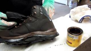 Staining Leather With Wood Stain Part 2 Hiking Boots