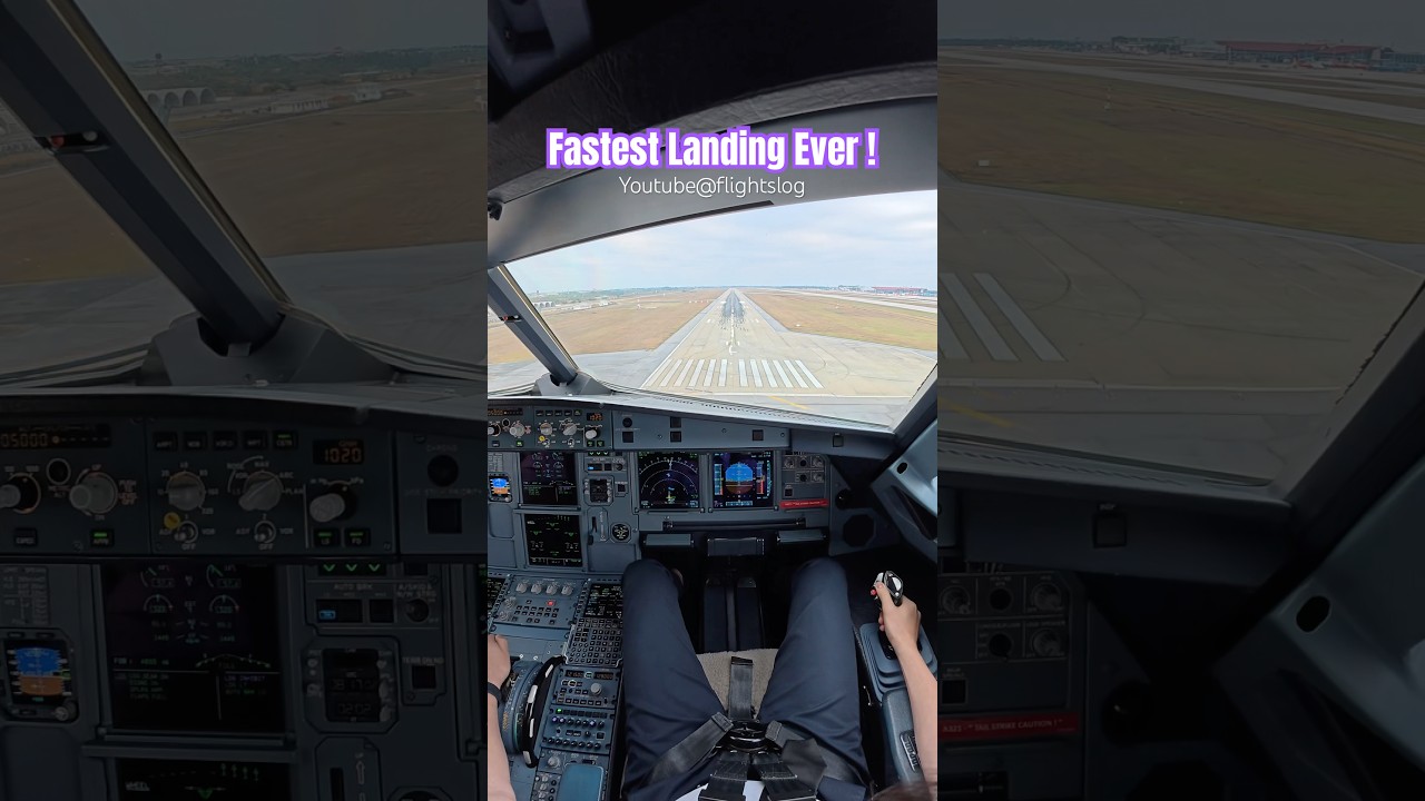 Fastest Landing Ever !! #landing #airbus #pilot #msfs2020
