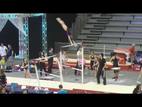 Alison Faure (2004) et Sheyen Petit (2003) Barres - Entraînement podium Championnats de France 2017