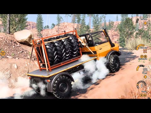 Transporting Big Tires on Rough Roads in Offroad Truck Simulator: Heavy Duty Challenge
