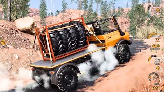Transporting Big Tires on Rough Roads in Offroad Truck Simulator: Heavy Duty Challenge